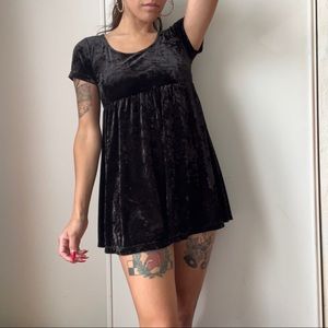 American Apparel Black Velvet Mini Dress Size Small
